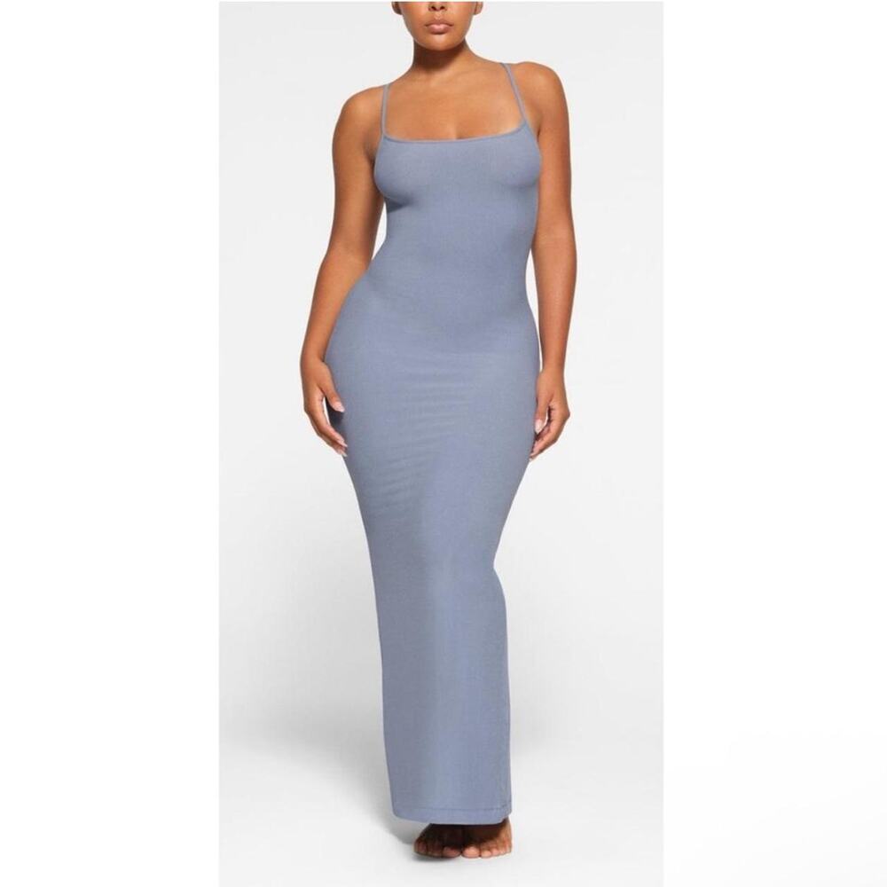 Skims slate blue maxi dress
